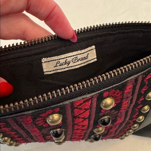 Lucky Brand Embroidered Leather Clutch - Picture 5 of 7